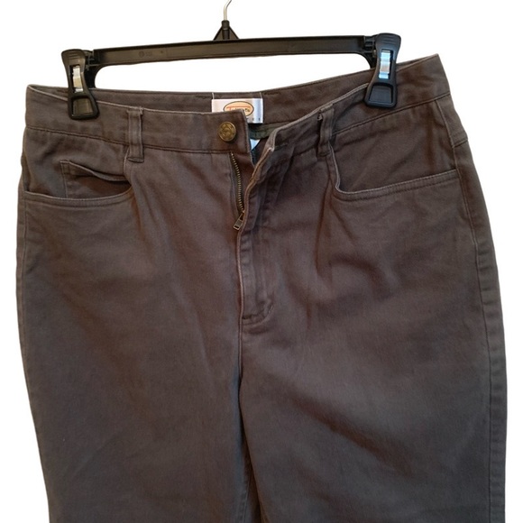 Talbots Cotton Stretch Mid-Rise Dark Green Straight Leg Pants Sz 12 Petite - Picture 3 of 6